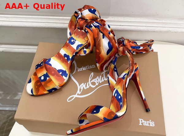 Christian Louboutin Miss Z Sandal Du Desert Multicolor Orange Crepe Satin Replica
