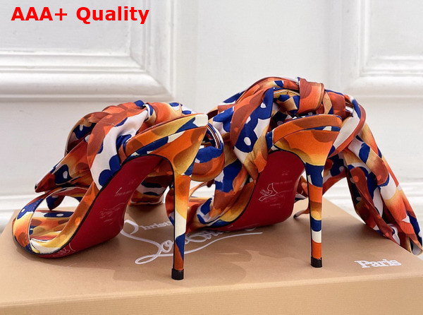 Christian Louboutin Miss Z Sandal Du Desert Multicolor Orange Crepe Satin Replica