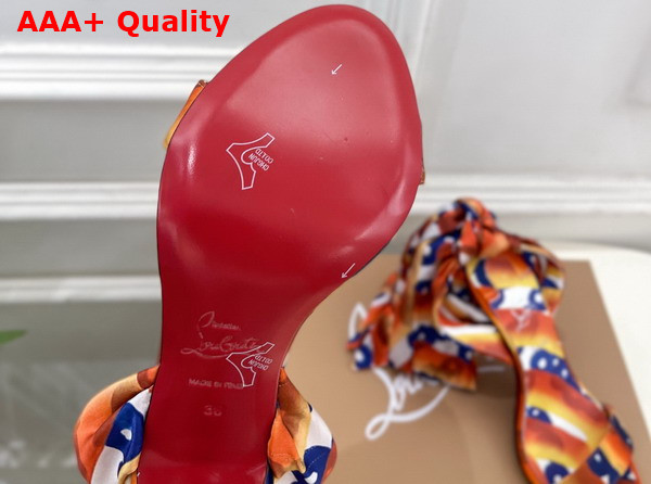 Christian Louboutin Miss Z Sandal Du Desert Multicolor Orange Crepe Satin Replica
