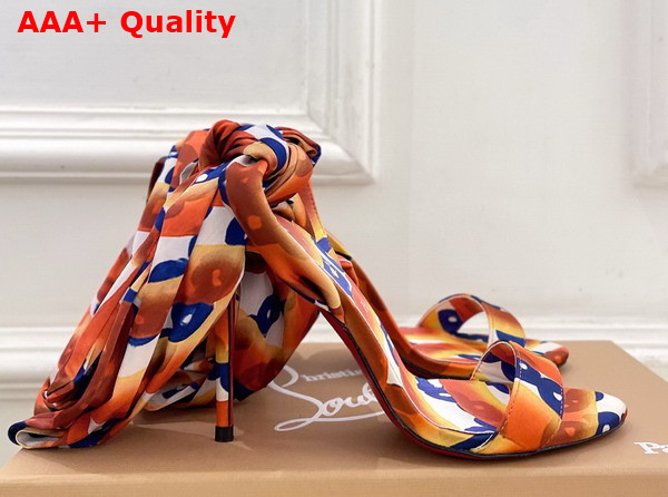 Christian Louboutin Miss Z Sandal Du Desert Multicolor Orange Crepe Satin Replica