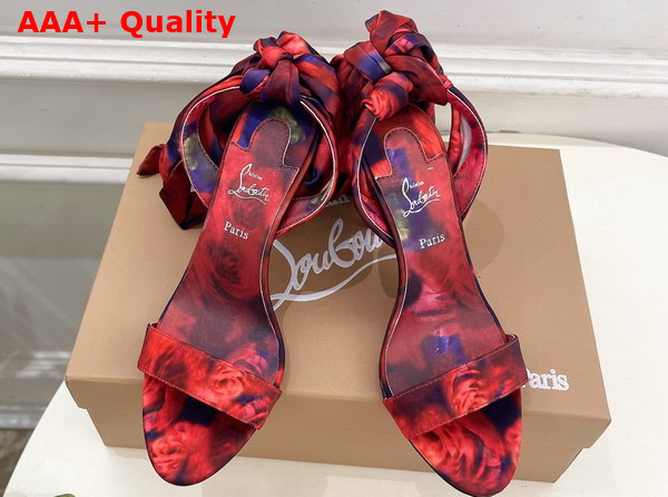 Christian Louboutin Miss Z Sandal Du Desert Multicolor Red Crepe Satin Replica