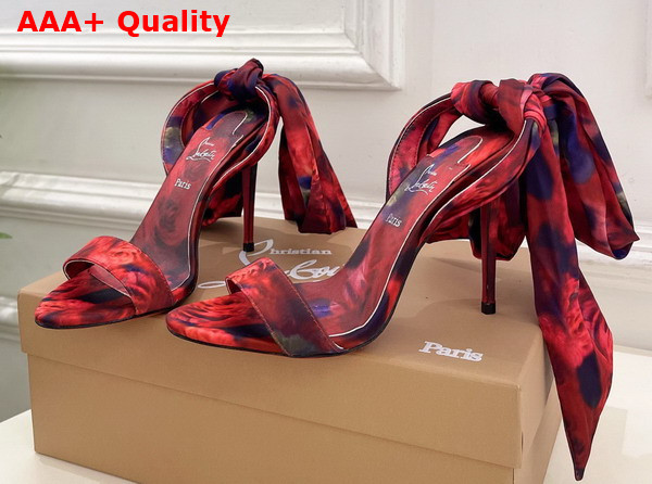 Christian Louboutin Miss Z Sandal Du Desert Multicolor Red Crepe Satin Replica