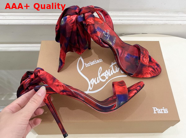 Christian Louboutin Miss Z Sandal Du Desert Multicolor Red Crepe Satin Replica
