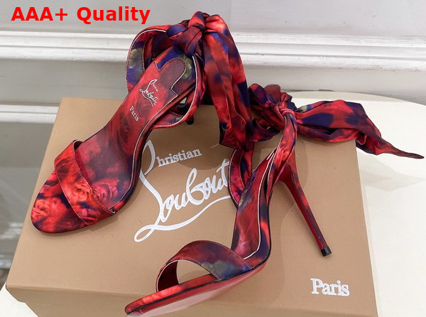 Christian Louboutin Miss Z Sandal Du Desert Multicolor Red Crepe Satin Replica