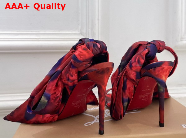 Christian Louboutin Miss Z Sandal Du Desert Multicolor Red Crepe Satin Replica