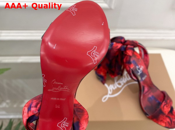 Christian Louboutin Miss Z Sandal Du Desert Multicolor Red Crepe Satin Replica