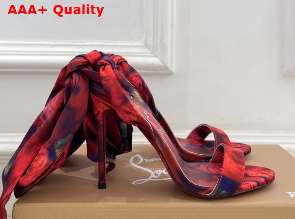 Christian Louboutin Miss Z Sandal Du Desert Multicolor Red Crepe Satin Replica