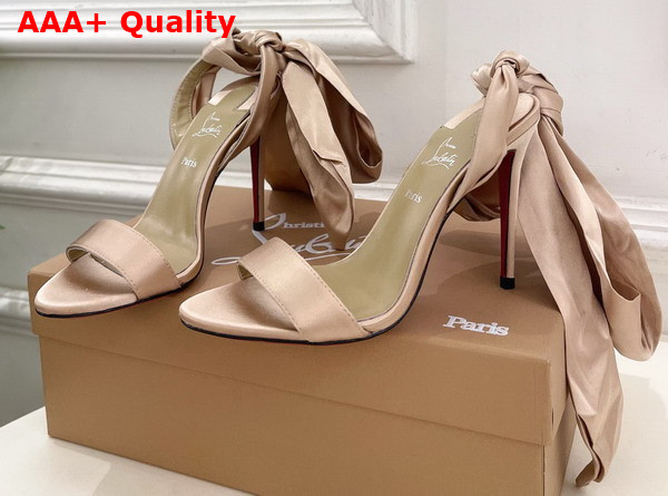 Christian Louboutin Miss Z Sandal Du Desert Nude Crepe Satin Replica
