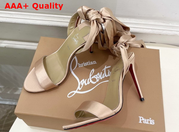 Christian Louboutin Miss Z Sandal Du Desert Nude Crepe Satin Replica