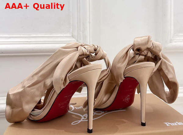 Christian Louboutin Miss Z Sandal Du Desert Nude Crepe Satin Replica