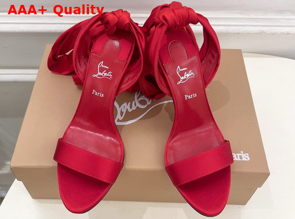 Christian Louboutin Miss Z Sandal Du Desert Red Crepe Satin Replica