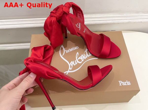 Christian Louboutin Miss Z Sandal Du Desert Red Crepe Satin Replica
