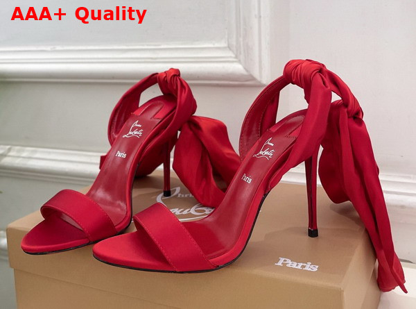 Christian Louboutin Miss Z Sandal Du Desert Red Crepe Satin Replica