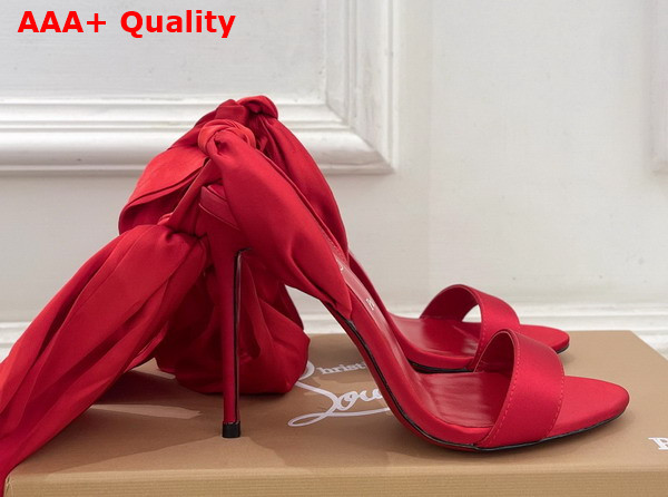Christian Louboutin Miss Z Sandal Du Desert Red Crepe Satin Replica