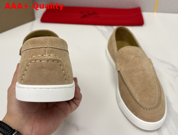 Christian Louboutin Moonboat Loafers Reversed Nubuck Leather Lionne Men Replica