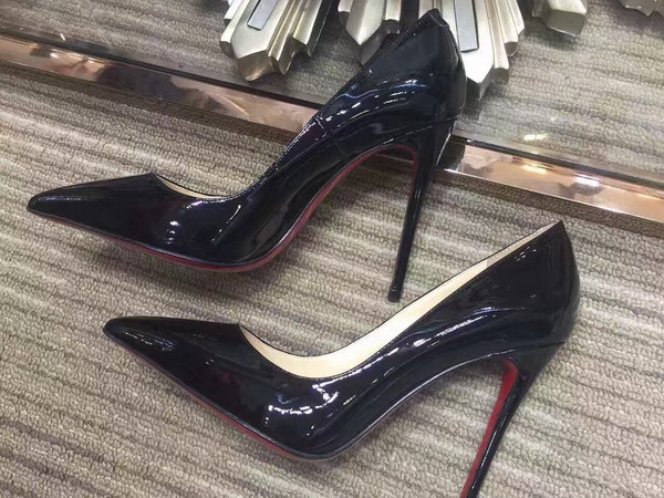 Christian Louboutin Pigalle Follies 100mm Black Patent Leather For Sale