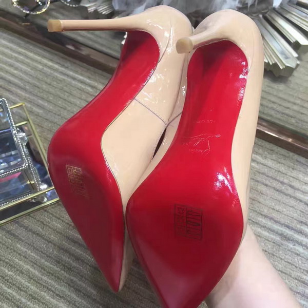Christian Louboutin Pigalle Follies 100mm Nude Patent Leather For Sale