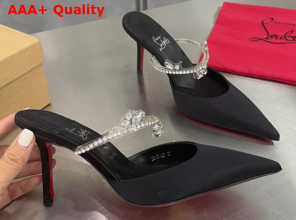 Christian Louboutin Planet Queen Black Satin Replica