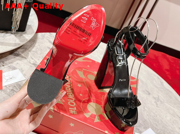 Christian Louboutin Platform Sandal in Black Patent Calfskin Replica