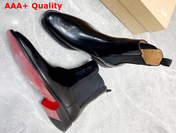 Christian Louboutin Samson Ankle Boot in Black Calf Leather Replica