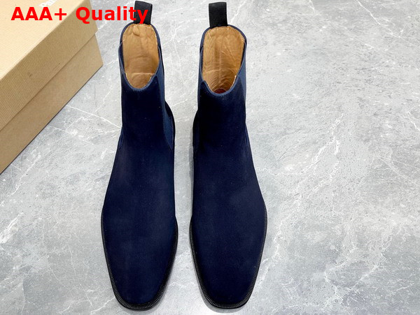 Christian Louboutin Samson Ankle Boot in Blue Veau Velours Replica