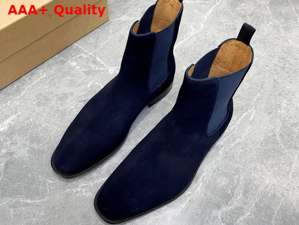 Christian Louboutin Samson Ankle Boot in Blue Veau Velours Replica