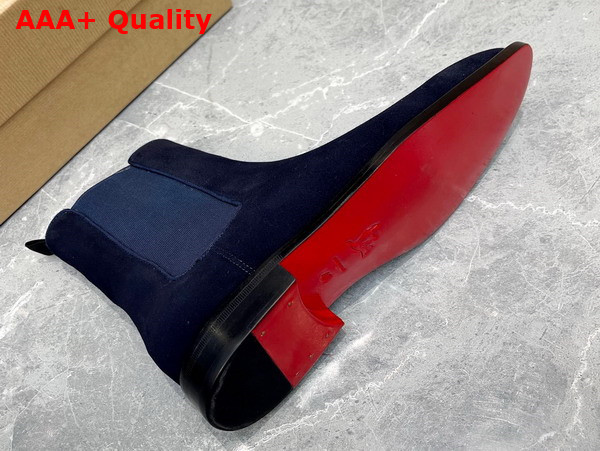 Christian Louboutin Samson Ankle Boot in Blue Veau Velours Replica
