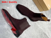 Christian Louboutin Samson Ankle Boot in Brown Veau Velours Replica