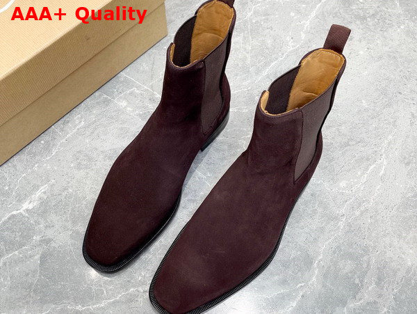 Christian Louboutin Samson Ankle Boot in Brown Veau Velours Replica
