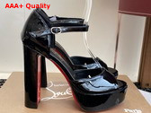 Christian Louboutin Sandaloo 130mm Sandals Patent Calf Leather Black Women Replica