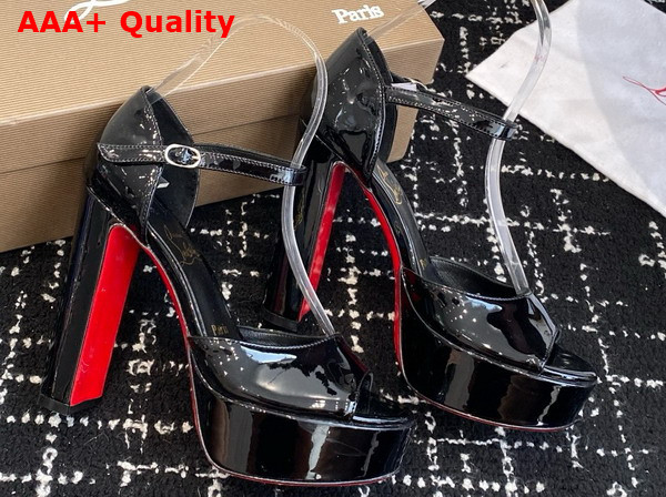 Christian Louboutin Sandaloo 130mm Sandals Patent Calf Leather Black Women Replica