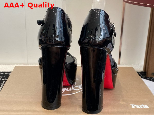 Christian Louboutin Sandaloo 130mm Sandals Patent Calf Leather Black Women Replica