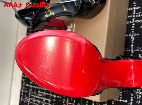 Christian Louboutin Sandaloo 130mm Sandals Patent Calf Leather Black Women Replica