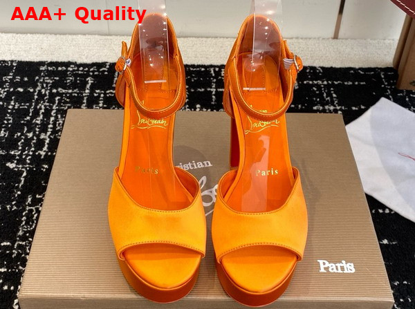 Christian Louboutin Sandaloo 130mm Strappy Sandals Crepe Satin Magma Women Replica