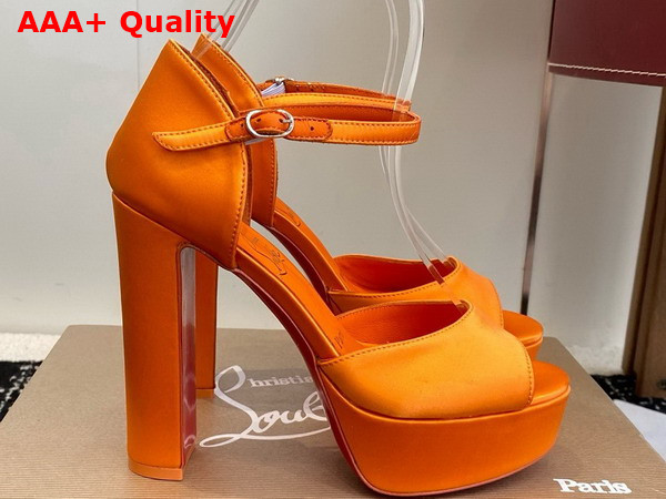 Christian Louboutin Sandaloo 130mm Strappy Sandals Crepe Satin Magma Women Replica