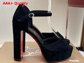 Christian Louboutin Sandaloo 130mm Strappy Sandals Veau Velours Black Women Replica