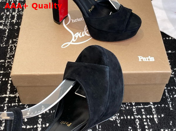 Christian Louboutin Sandaloo 130mm Strappy Sandals Veau Velours Black Women Replica