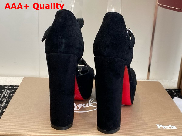 Christian Louboutin Sandaloo 130mm Strappy Sandals Veau Velours Black Women Replica