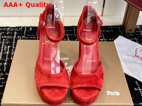 Christian Louboutin Sandaloo 130mm Strappy Sandals Veau Velours Fever Women Replica