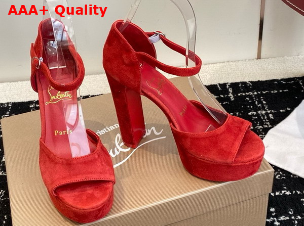 Christian Louboutin Sandaloo 130mm Strappy Sandals Veau Velours Fever Women Replica