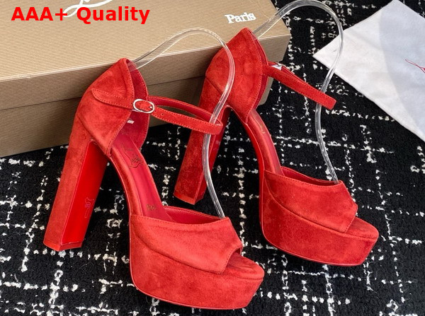 Christian Louboutin Sandaloo 130mm Strappy Sandals Veau Velours Fever Women Replica