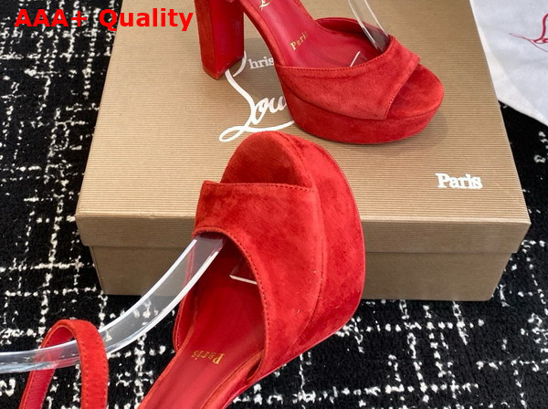 Christian Louboutin Sandaloo 130mm Strappy Sandals Veau Velours Fever Women Replica