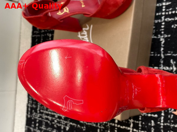 Christian Louboutin Sandaloo 130mm Strappy Sandals Veau Velours Fever Women Replica