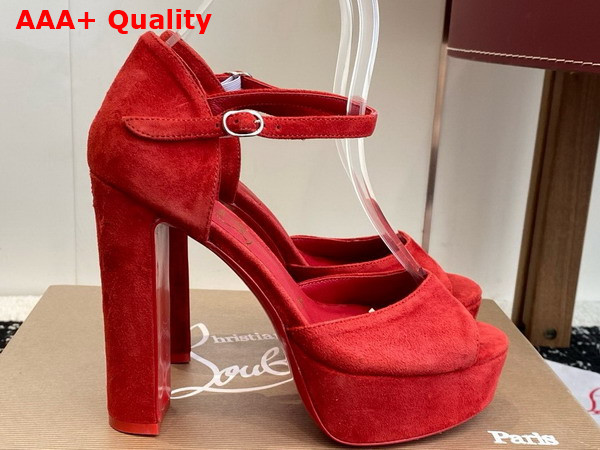 Christian Louboutin Sandaloo 130mm Strappy Sandals Veau Velours Fever Women Replica