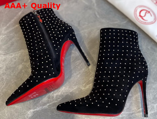 Christian Louboutin So Kate Booty Plume Black Silver Veau Velours 100mm Replica