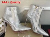 Christian Louboutin So Kate Booty in Silver Lizard Print Leather Replica
