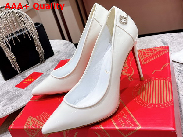 Christian Louboutin Sporty Kate Pump in White Patent Leather Replica