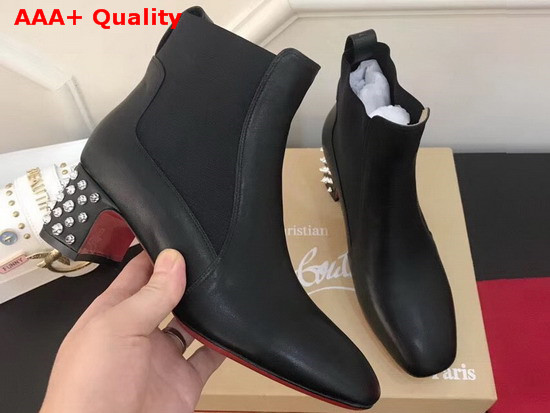 Christian Louboutin Study Ankle Boot in Black Calfskin Replica