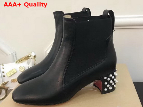 Christian Louboutin Study Ankle Boot in Black Calfskin Replica