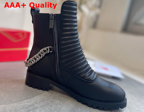 Christian Louboutin Women Ankle Boot in Black Calf Leather Replica